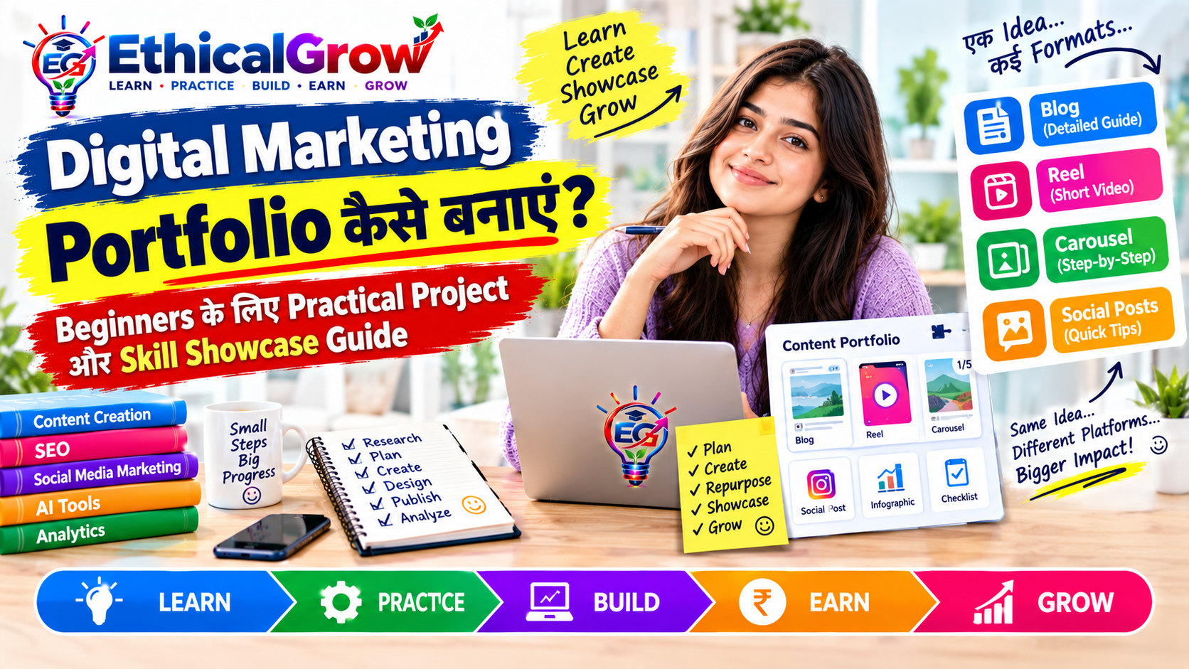Digital Marketing Portfolio कैसे बनाएं? Beginners के लिए Practical Project और Skill Showcase Guide